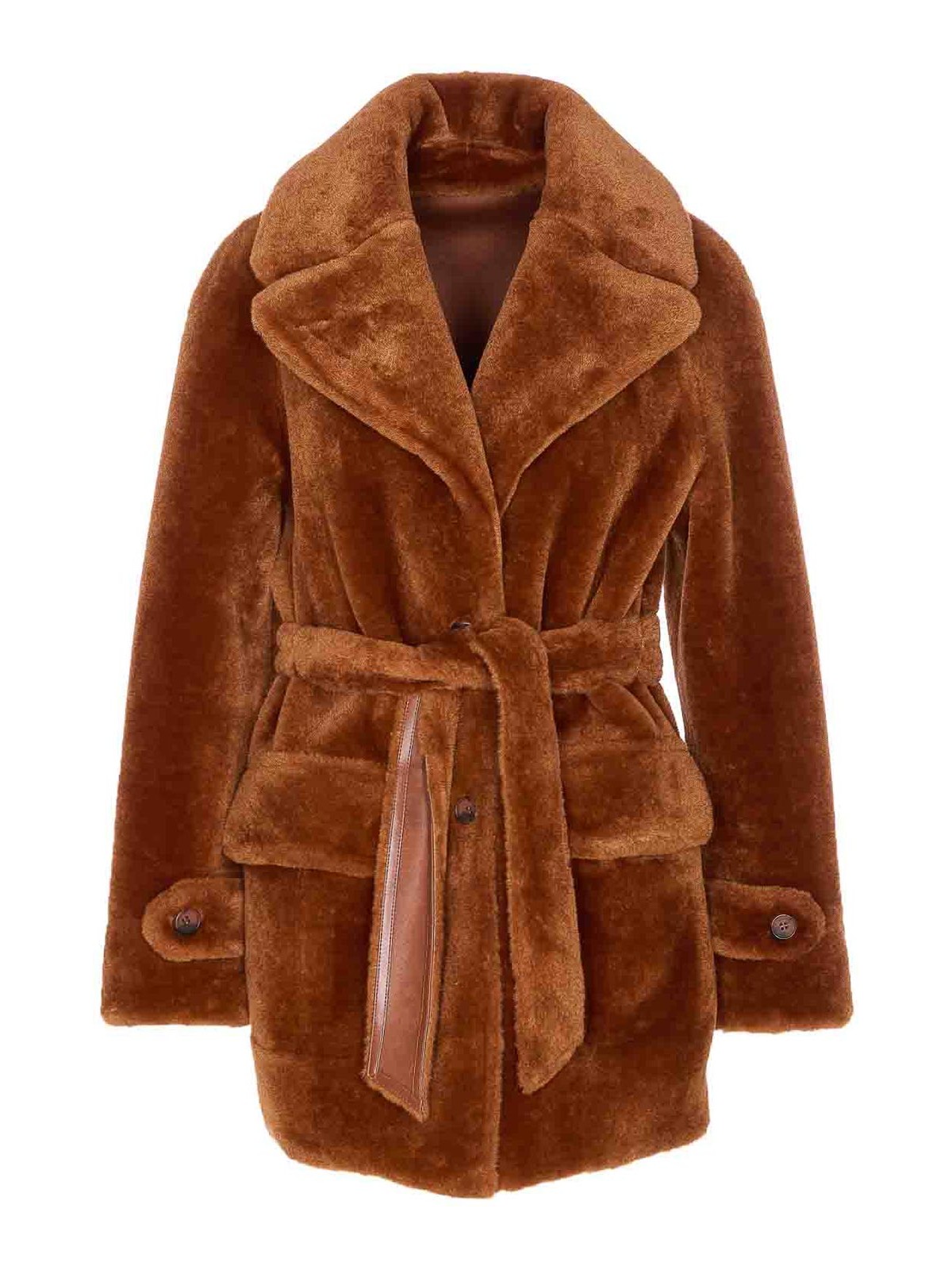 Urbancode Belted Reversible Coat In Brown