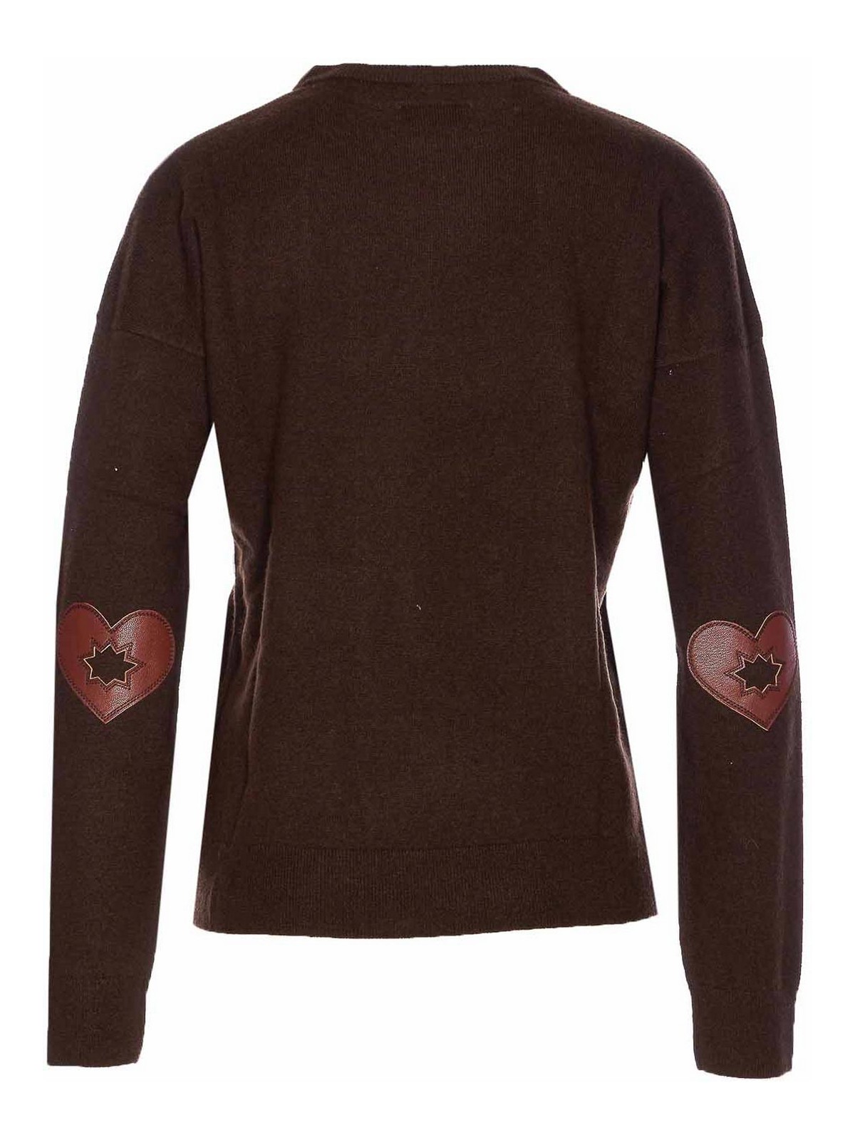 Zadig & Voltaire Brown Cici Ws Patch Heart Sweater In Brown