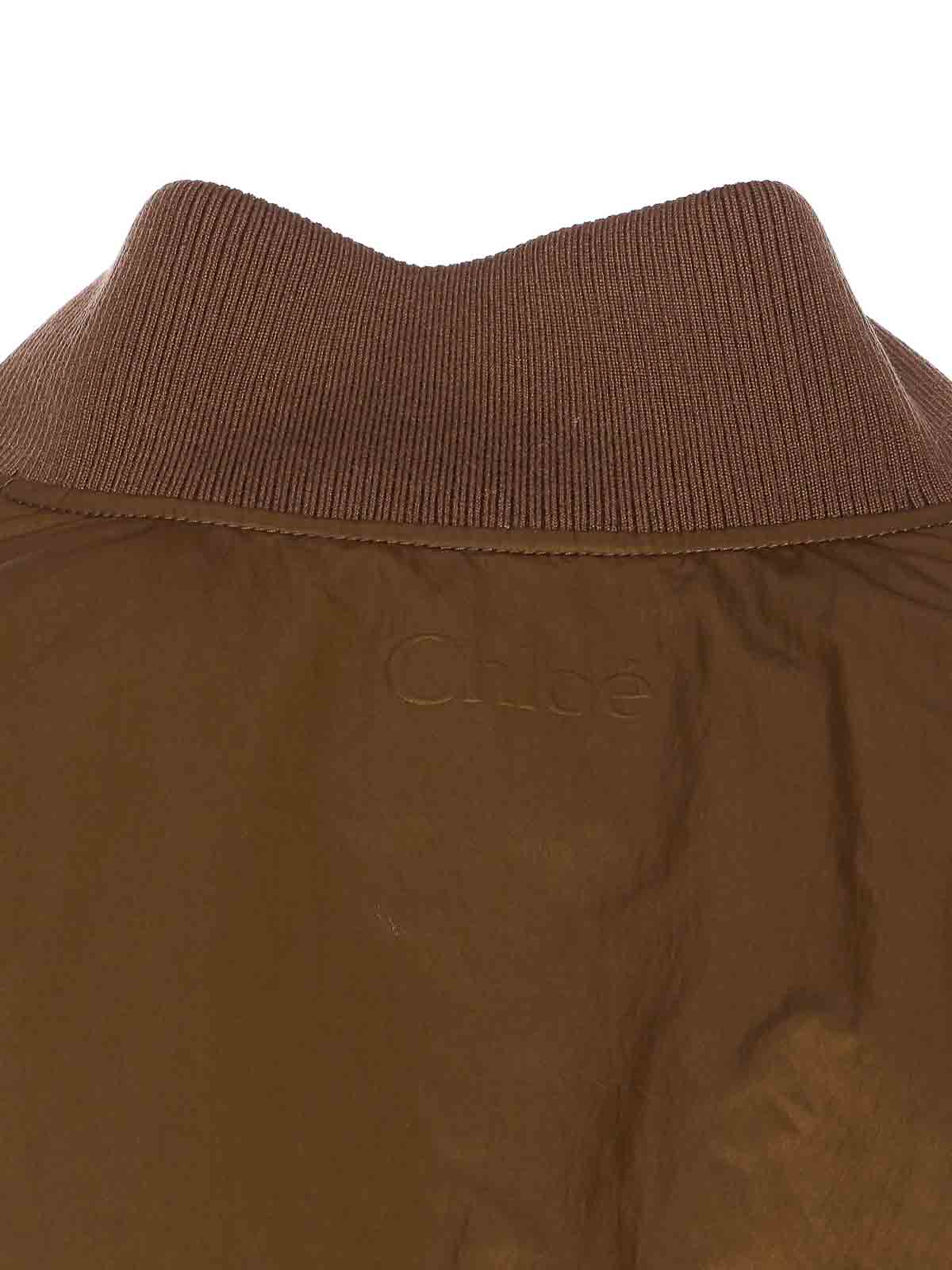 Chloé Brown Polyester Blend Bomber Jacket In Brown