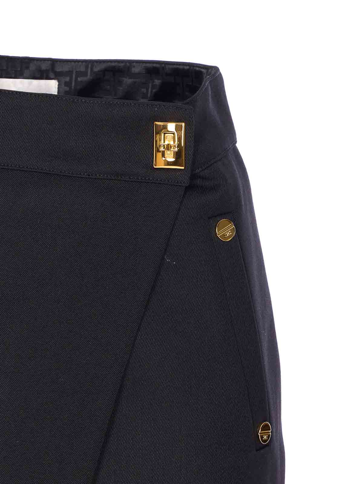 Elisabetta Franchi High Waist Wrap Mini Skirt Wallet In Black