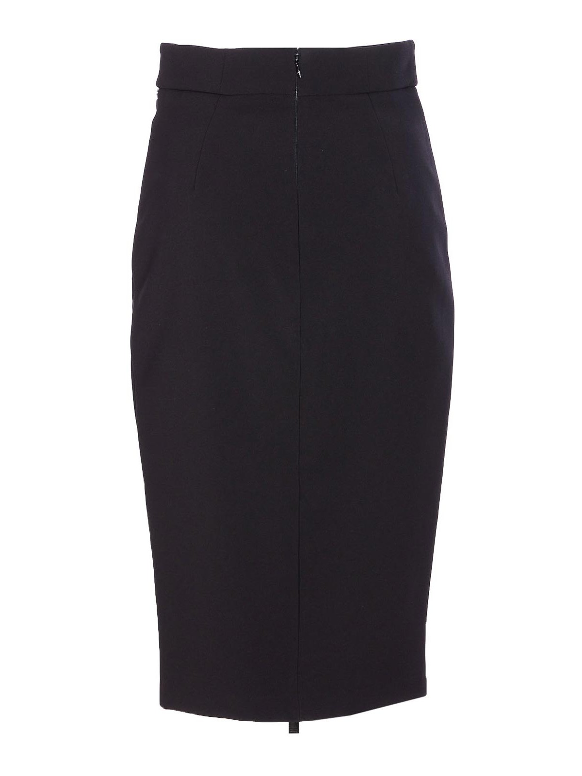 Elisabetta Franchi Lightweight Crepe Skirt With Black Zip In Black