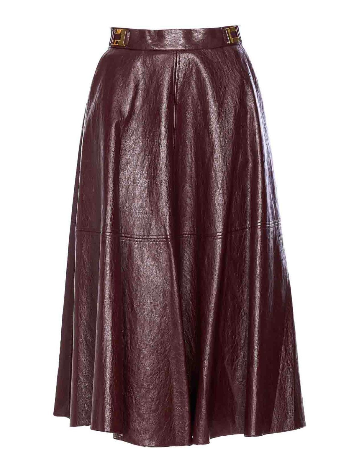 Elisabetta Franchi A-line Silhouette Skirt With Metallic Buckle Detail In Red