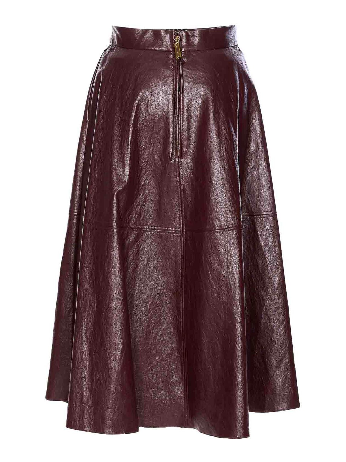 Elisabetta Franchi A-line Silhouette Skirt With Metallic Buckle Detail In Red