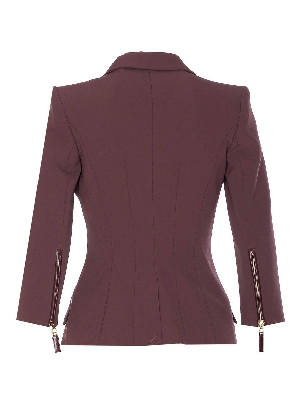 Elisabetta Franchi Bordeaux Jacket Gold-tone Buttons In Burgundy