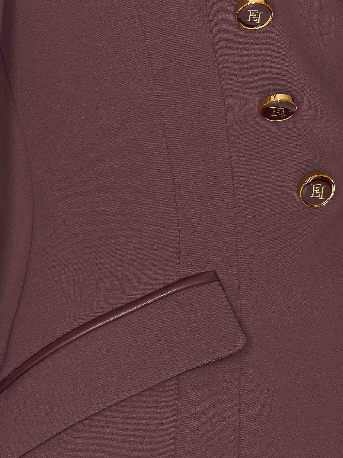 Elisabetta Franchi Bordeaux Jacket Gold-tone Buttons In Burgundy