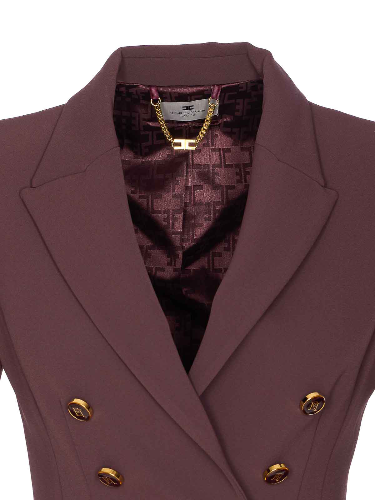 Elisabetta Franchi Bordeaux Jacket Gold-tone Buttons In Burgundy