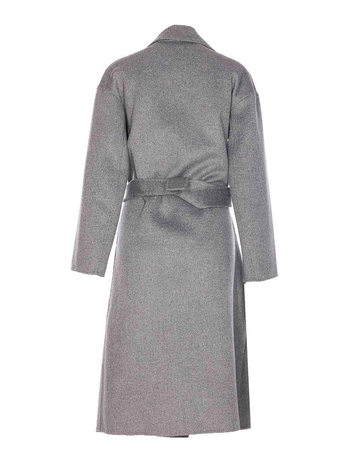 Liu •jo Grey Coat With Belt Closure On Waist In Gray