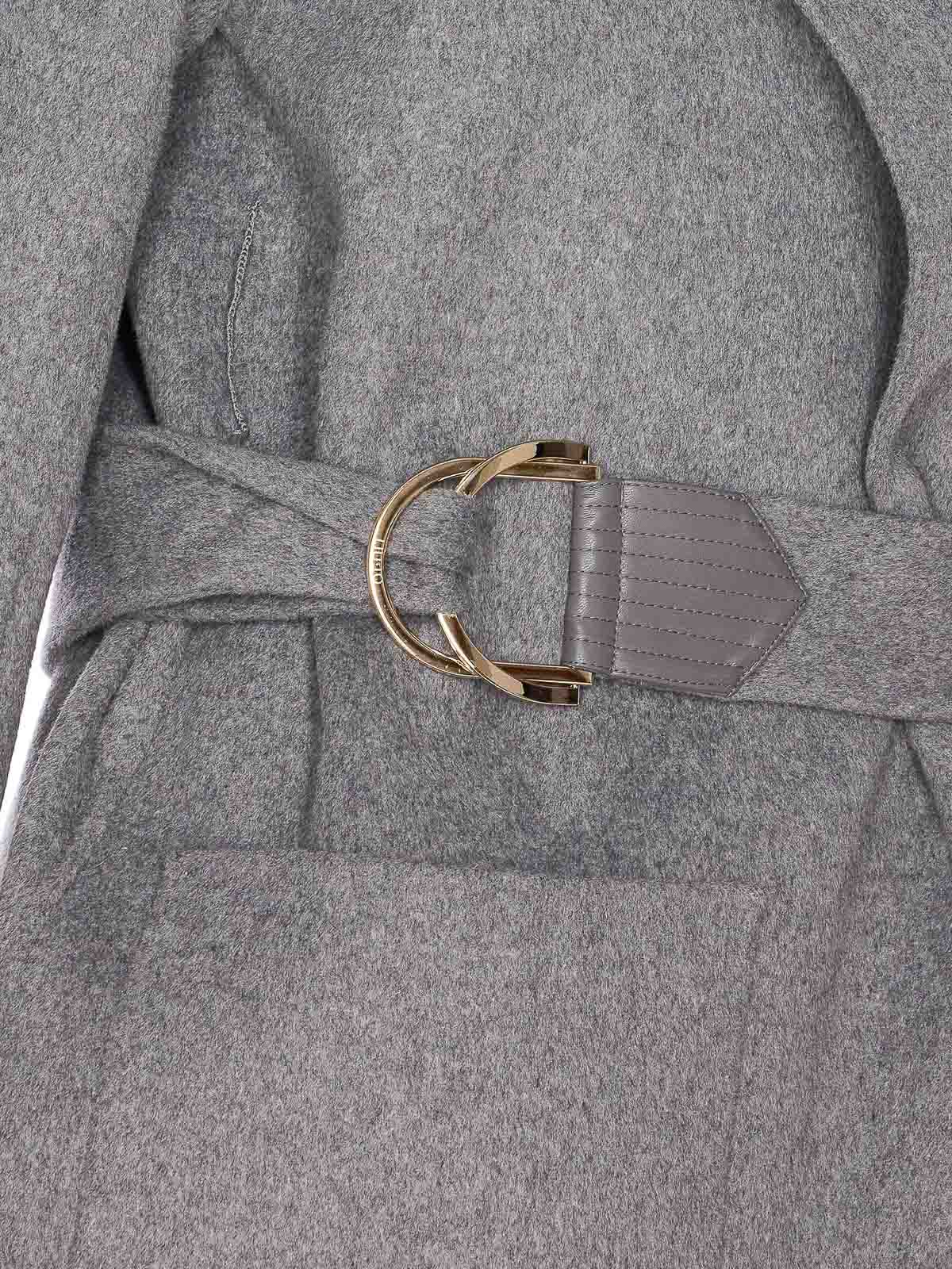 Liu •jo Grey Coat With Belt Closure On Waist In Gray