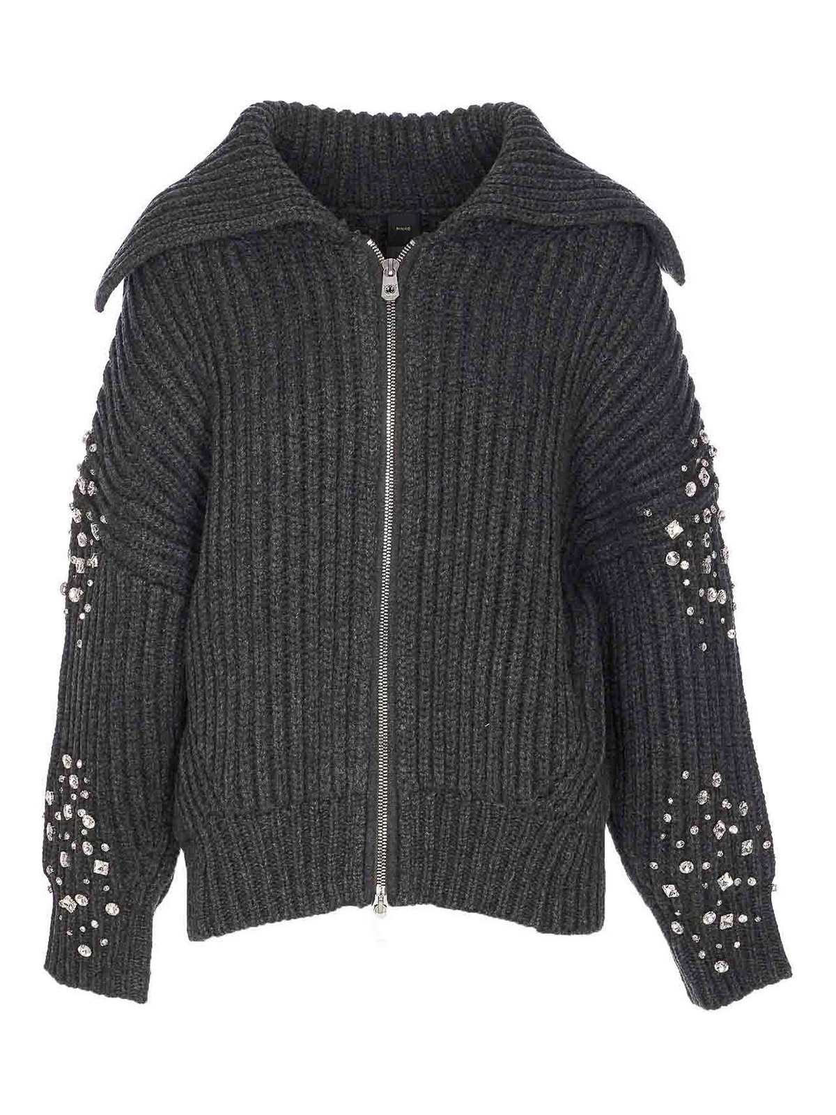 Pinko New Gavi Wool-blend Cardigan In Gray