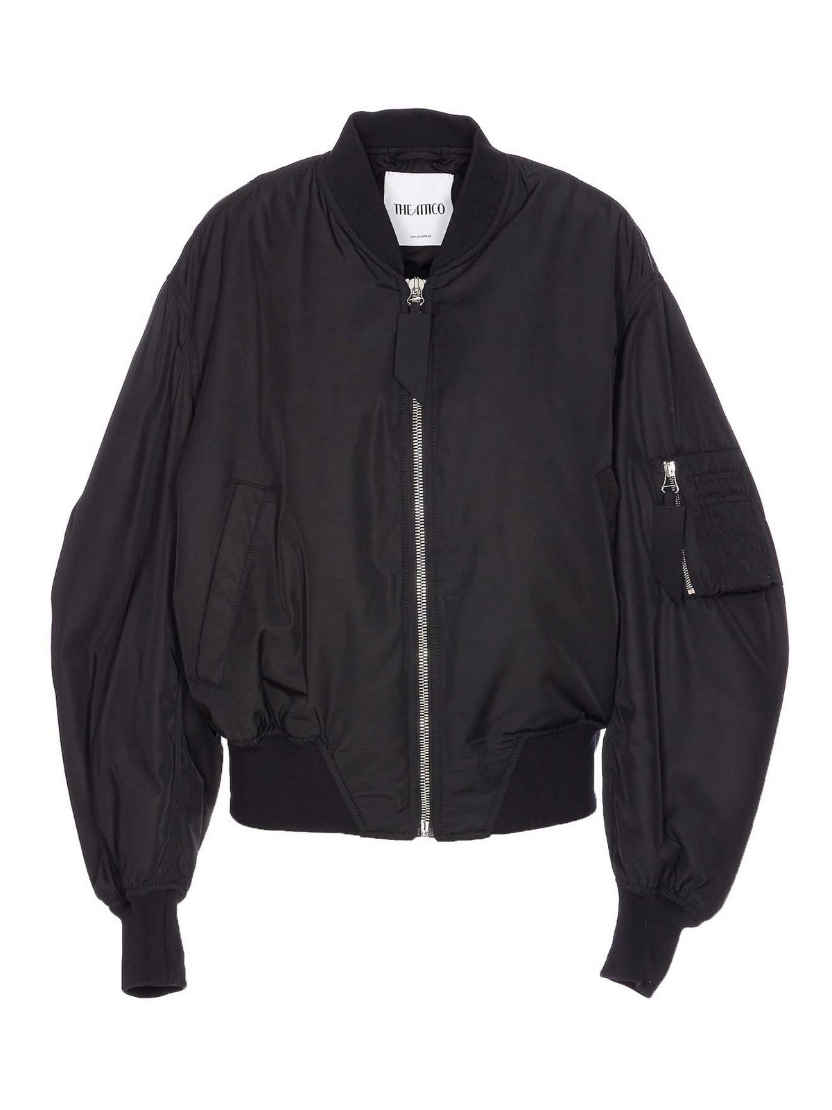 Attico Bomber Oversize In Poliestere Nero Donna In Black