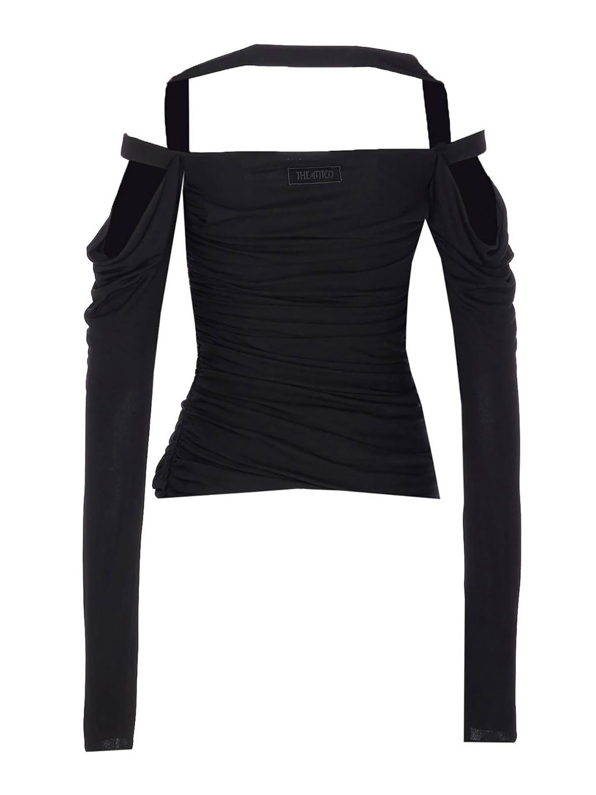 Attico Top In Crepe Nero Donna In Black