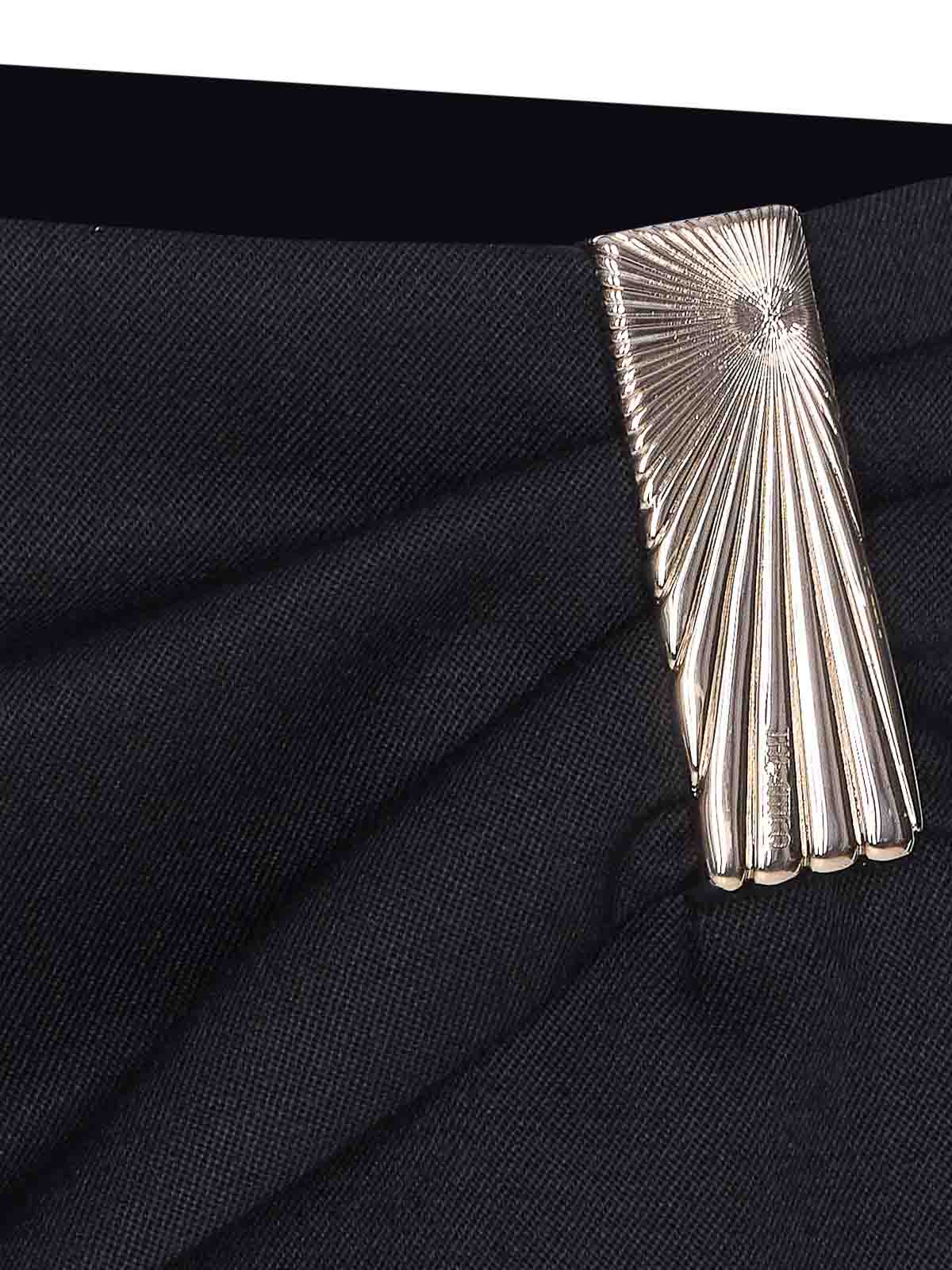 Attico Wool Gabardine Mini Skirt With Metallic Detail In Black