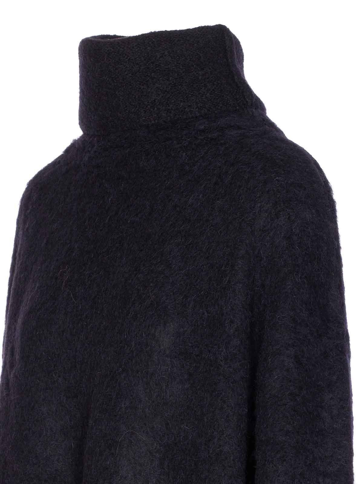 Uma Wang High-neck Long-sleeve Sweater In Black