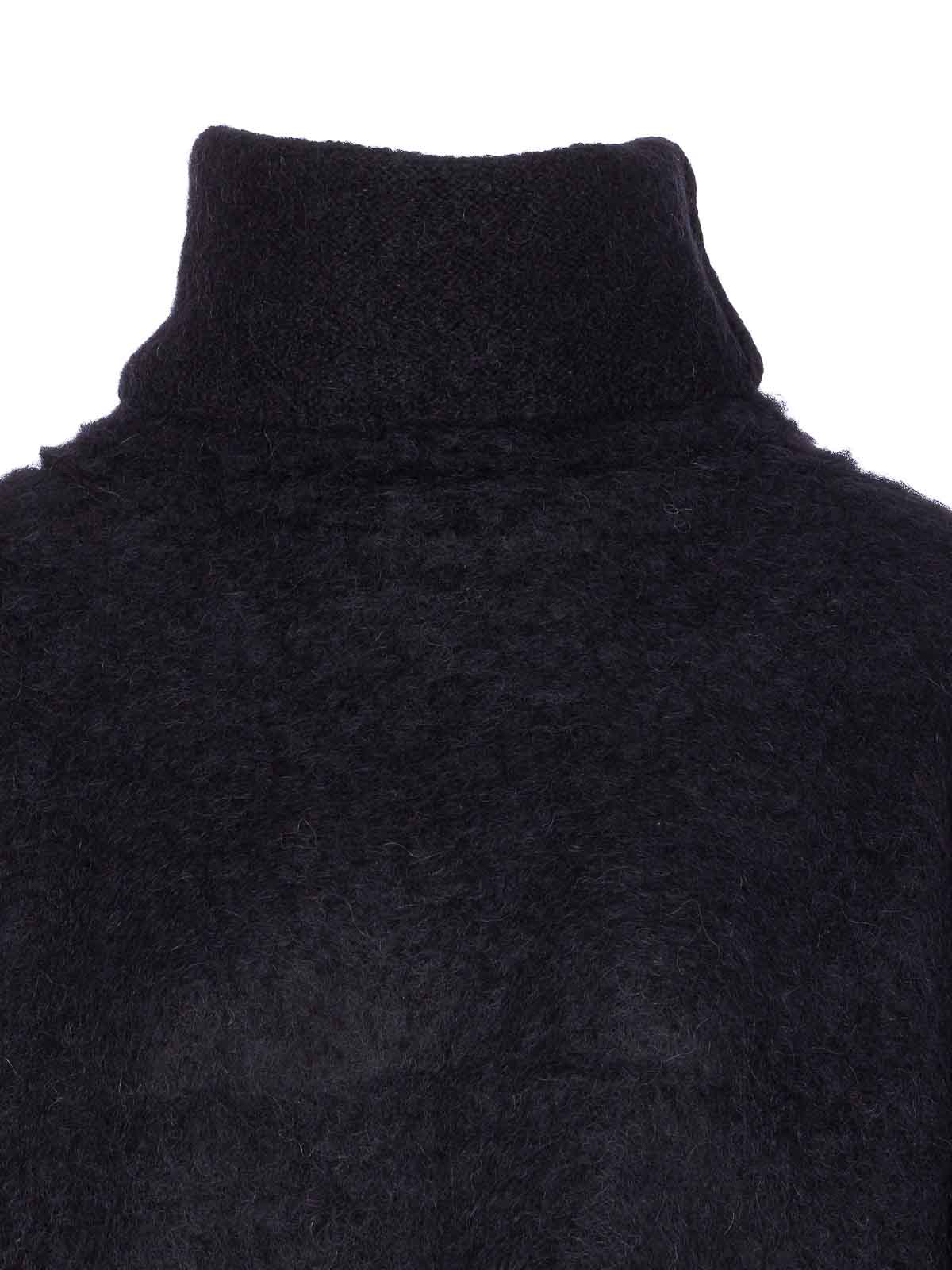Uma Wang High-neck Long-sleeve Sweater In Black