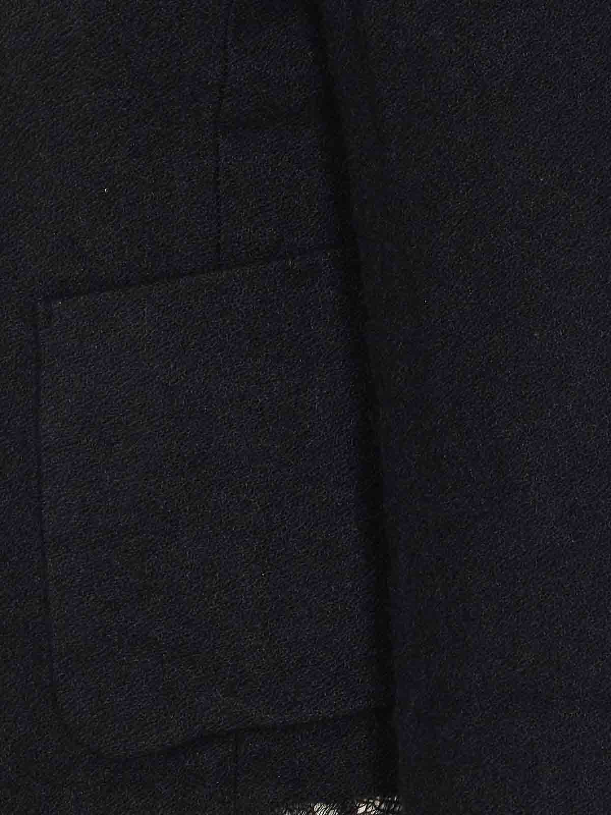 Uma Wang Distressed Frayed Hem Jacket With Front Pockets In Black