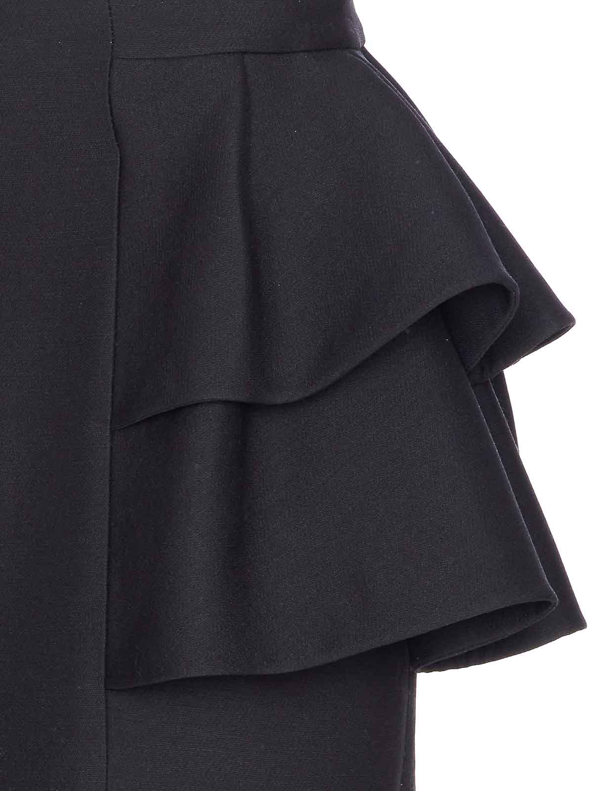 Valentino Crepe Couture Midi Solid Skirt In Black