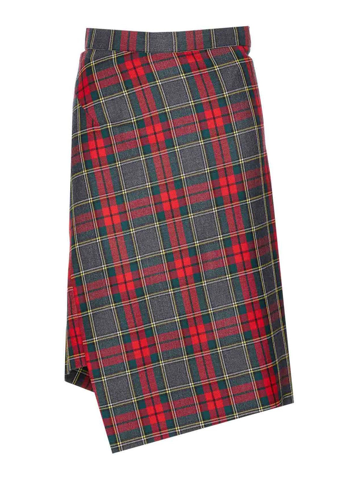 Vivienne Westwood Red And Green Midi Infinity Skirt In Gray