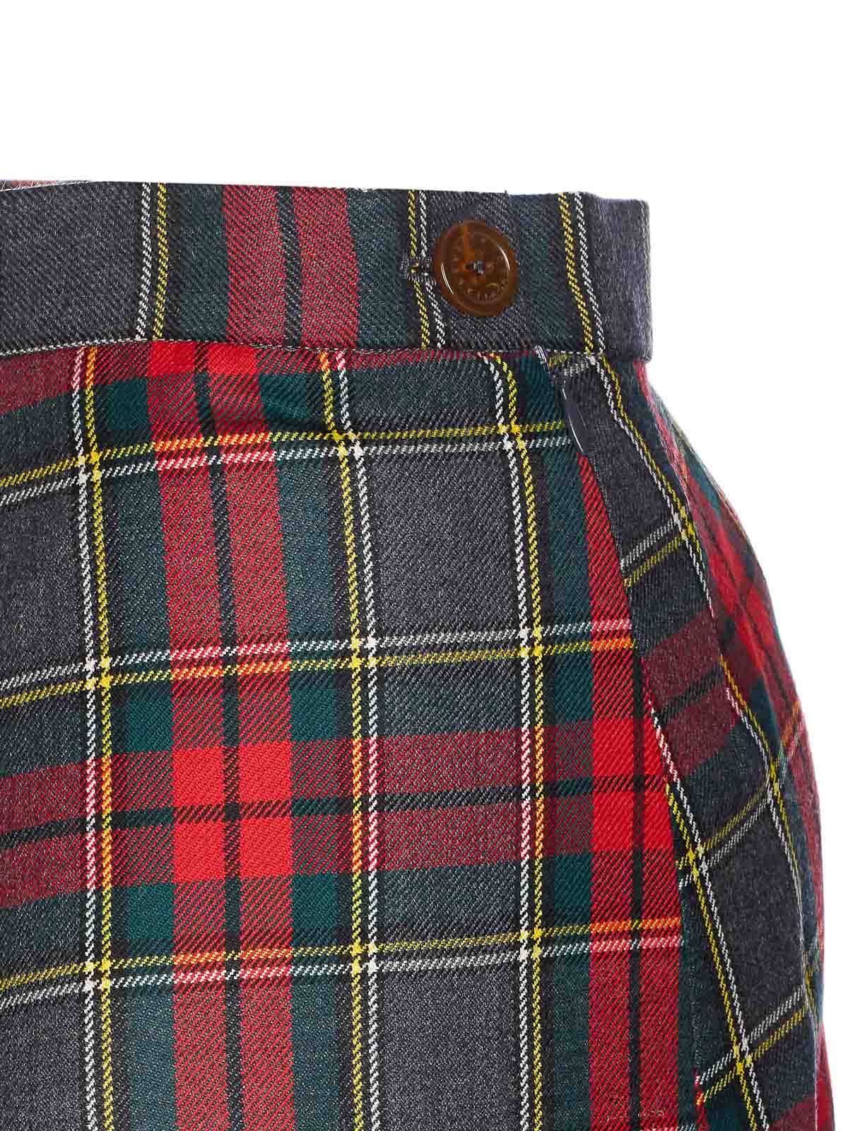 Vivienne Westwood Red And Green Midi Infinity Skirt In Gray