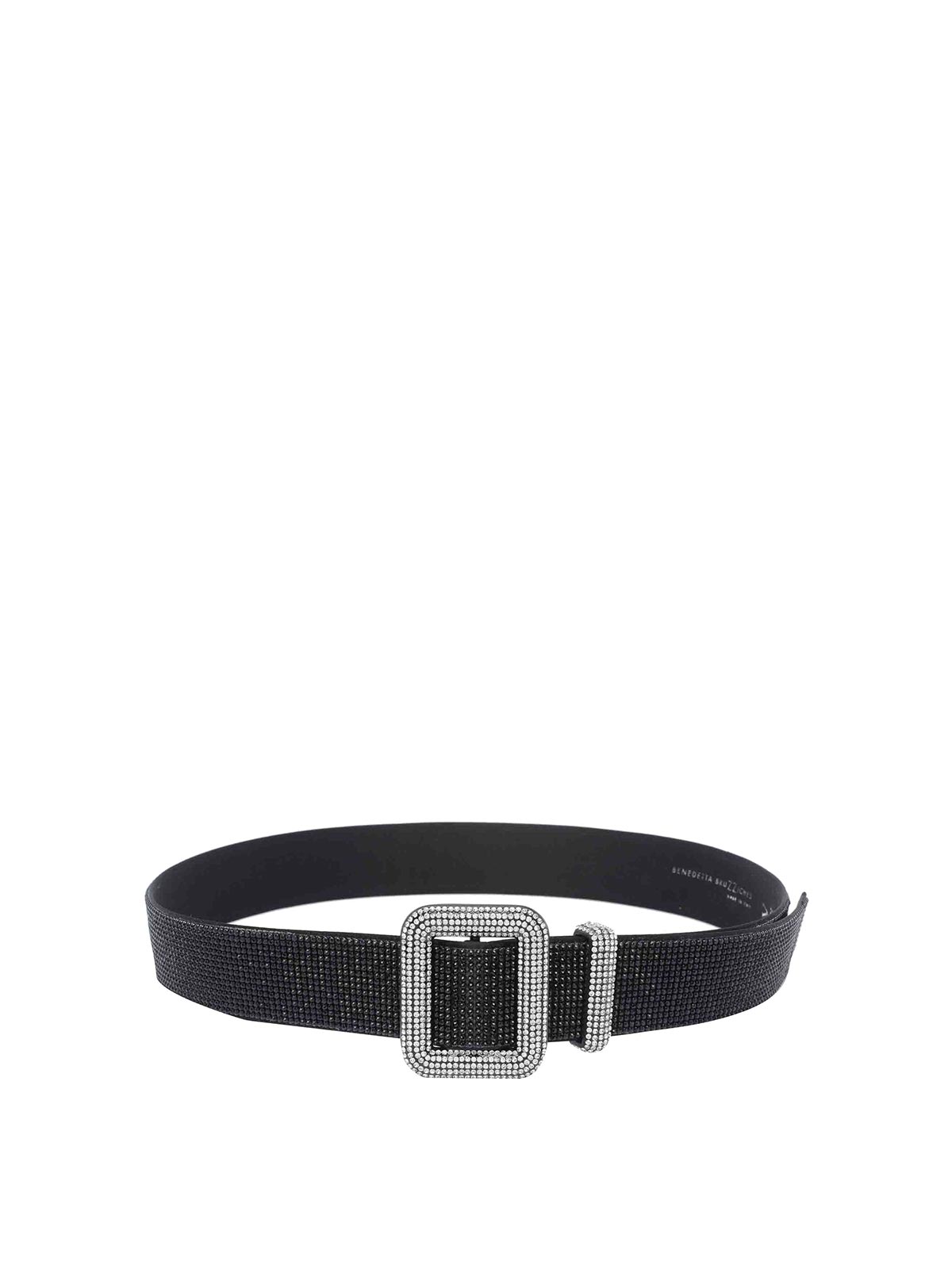 Benedetta Bruzziches Crystal Embellished Adjustable Textured Belt In Black