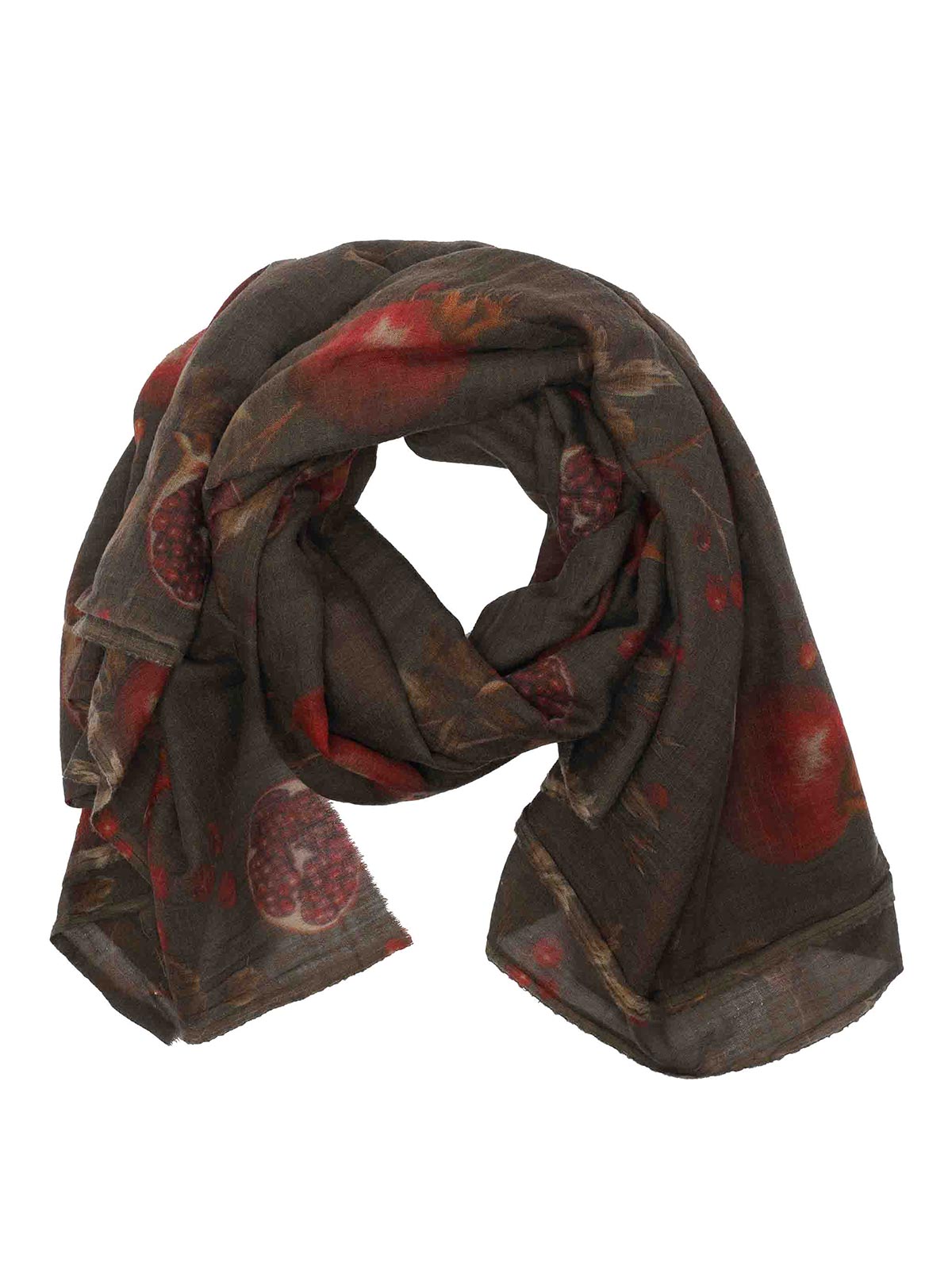 Uma Wang Pomegranate Pattern Scarf In Brown