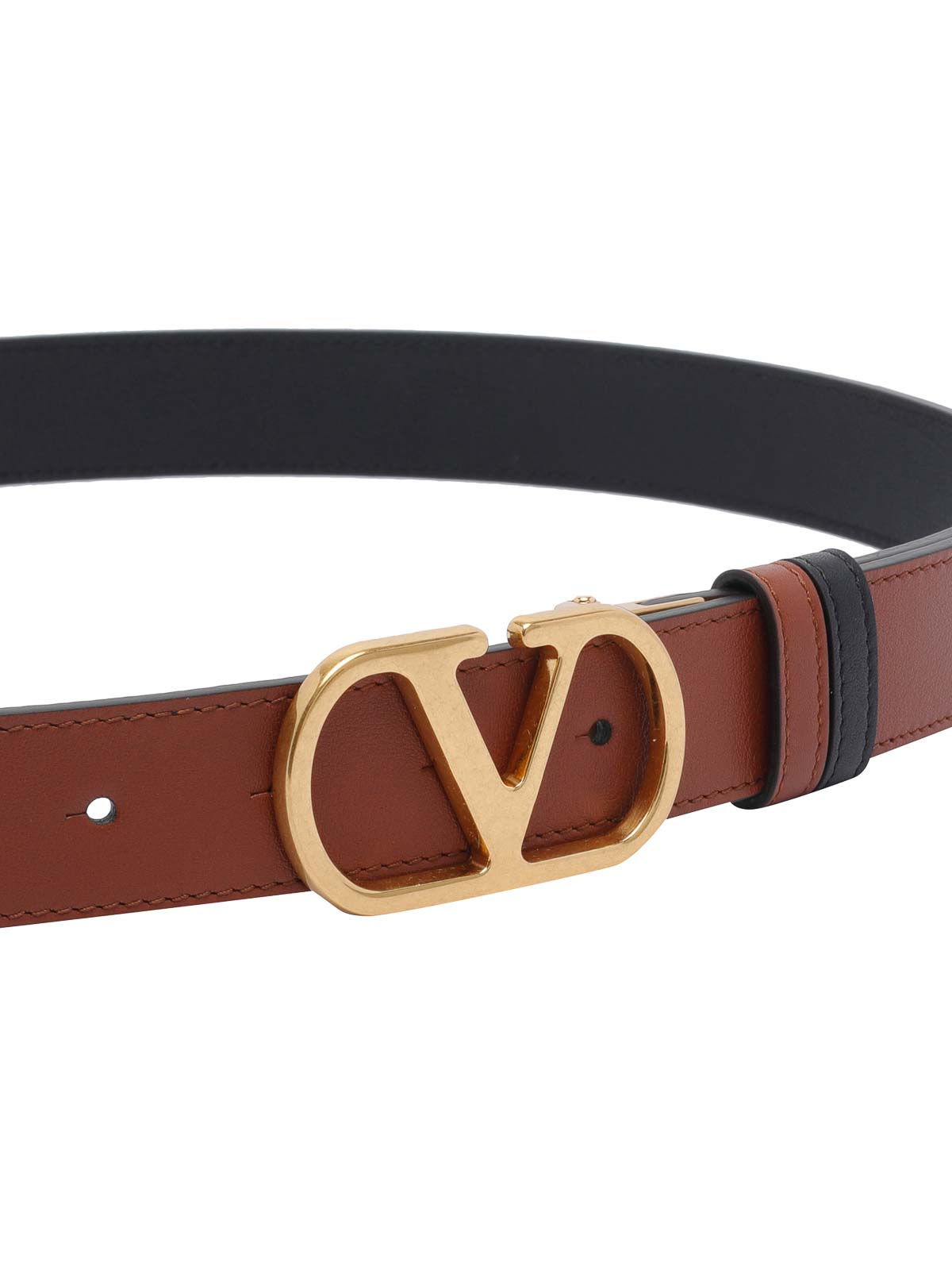 Valentino Garavani Deep Caramel Brown Calf Leather H In Brown