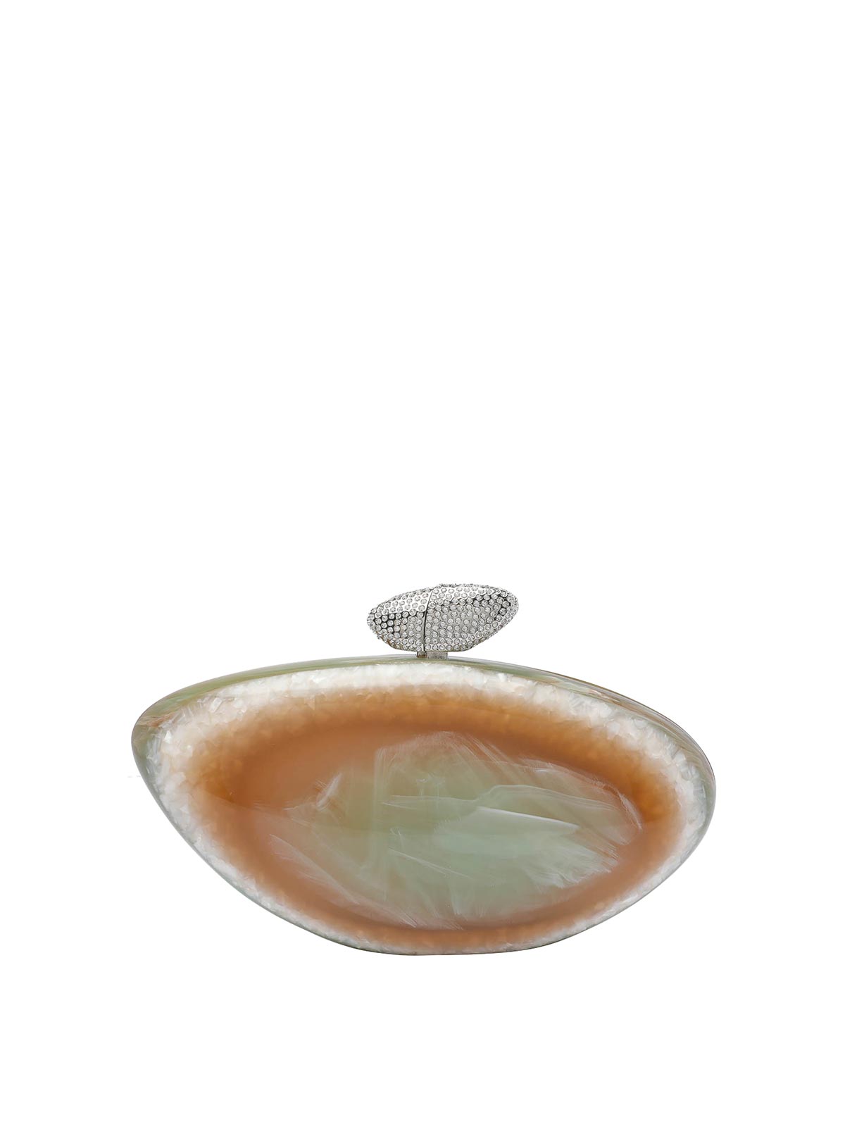 Benedetta Bruzziches Womens Armonia Organic-shape Acrylic Clutch Bag Alma In Green