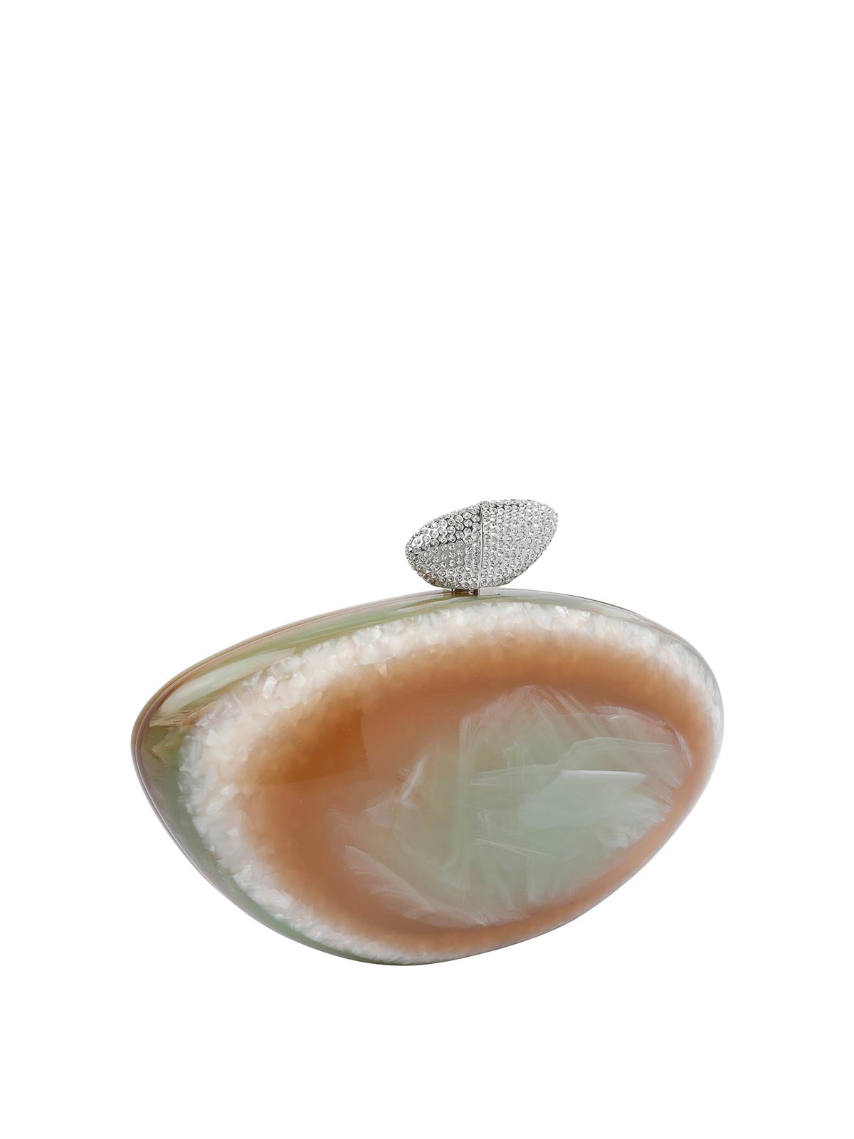 Benedetta Bruzziches Womens Armonia Organic-shape Acrylic Clutch Bag Alma In Green