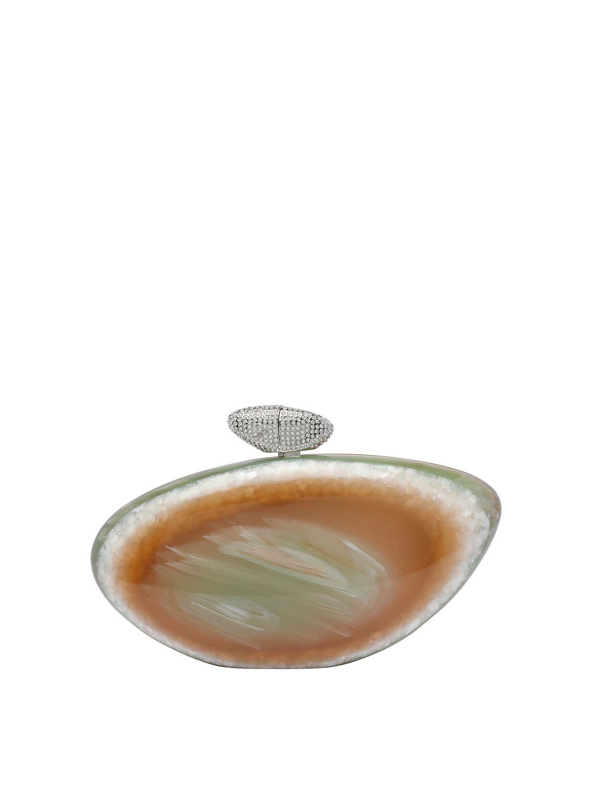 Benedetta Bruzziches Womens Armonia Organic-shape Acrylic Clutch Bag Alma In Green