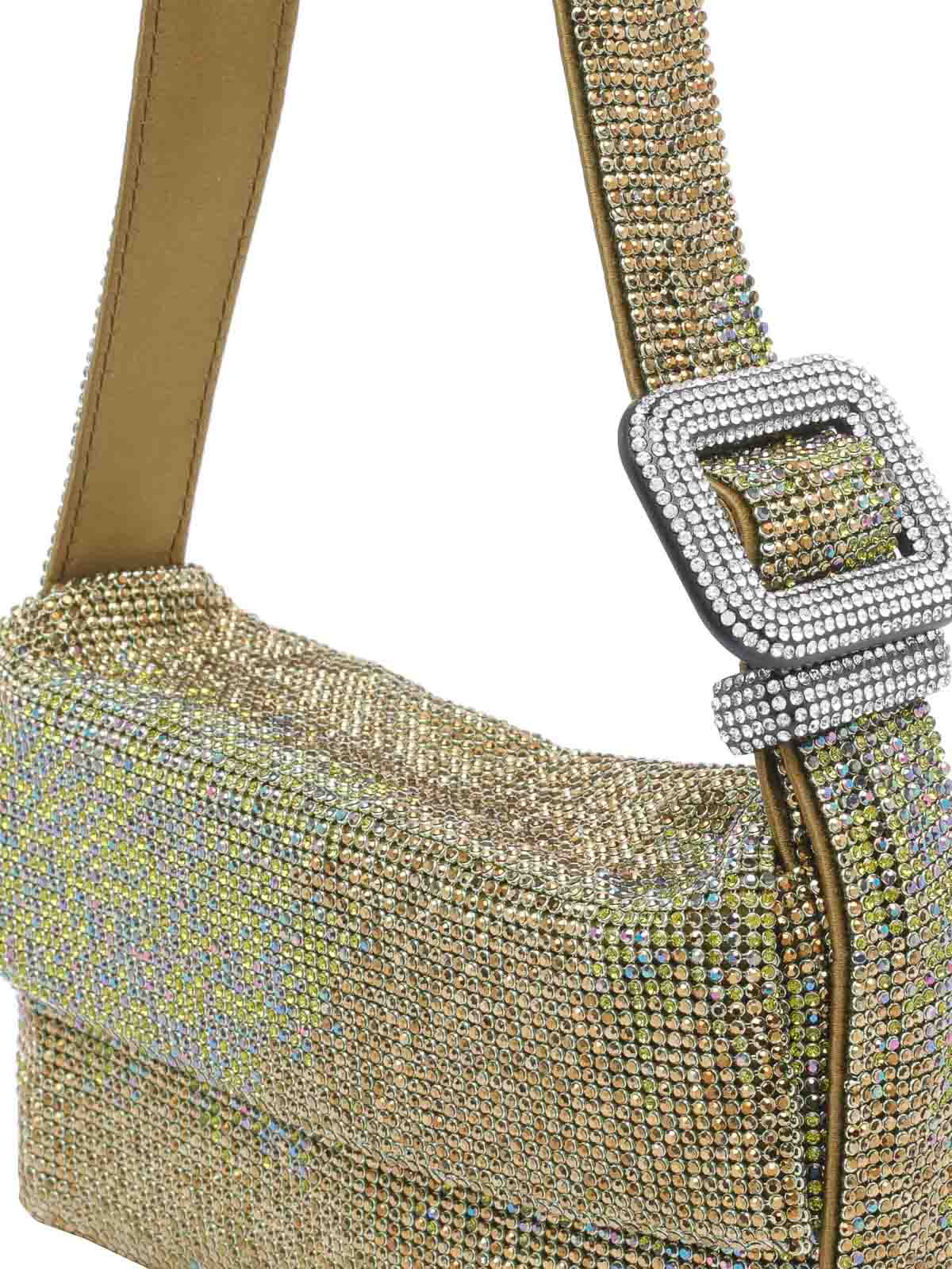 Benedetta Bruzziches Vutty La Mignon Crystal-embellished Shoulder Bag In Green