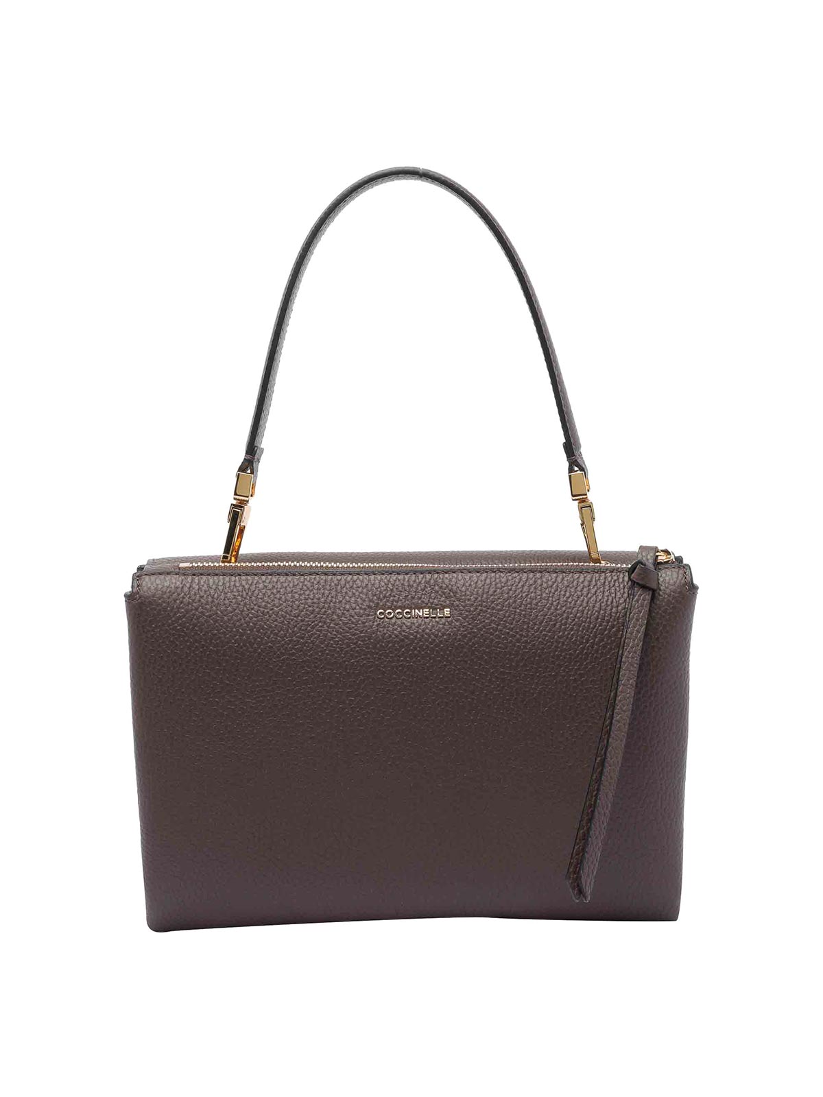 Coccinelle Double-compartment Top-handle Cross Body Bag In Brown