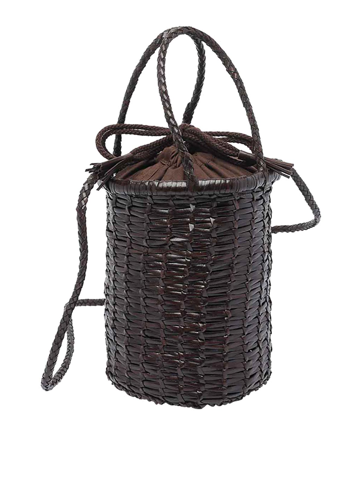 Dragon Diffusion Dark Brown Mini Lina Bucket Bag In Brown