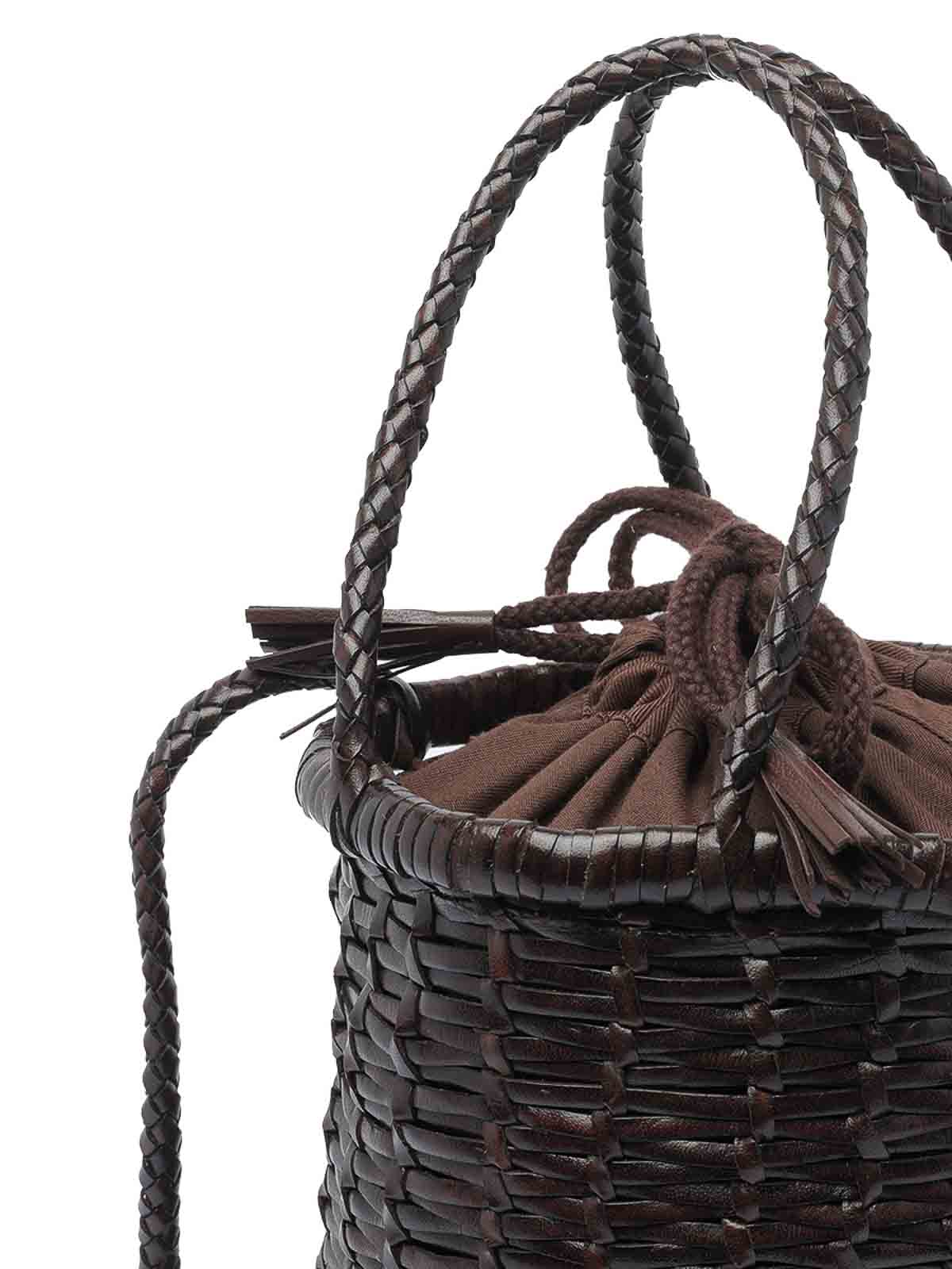 Dragon Diffusion Dark Brown Mini Lina Bucket Bag In Brown