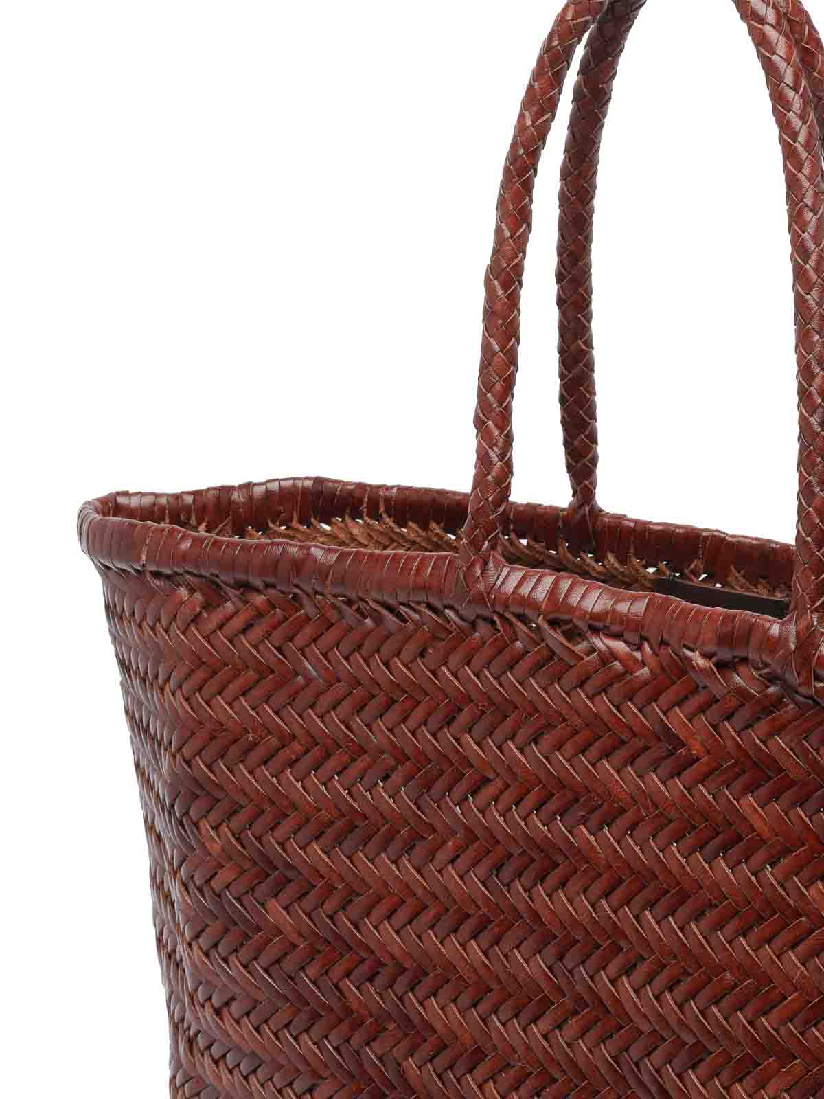 Dragon Diffusion Large Bamboo Triple Jump Shoulder Bag In Brown