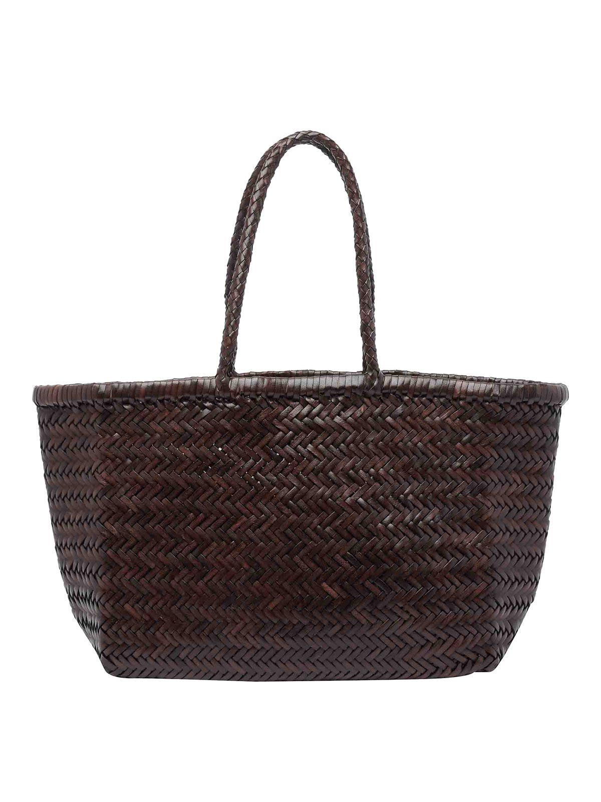 Dragon Diffusion Brown Big Bamboo Triple Jump Basket Bag In Brown