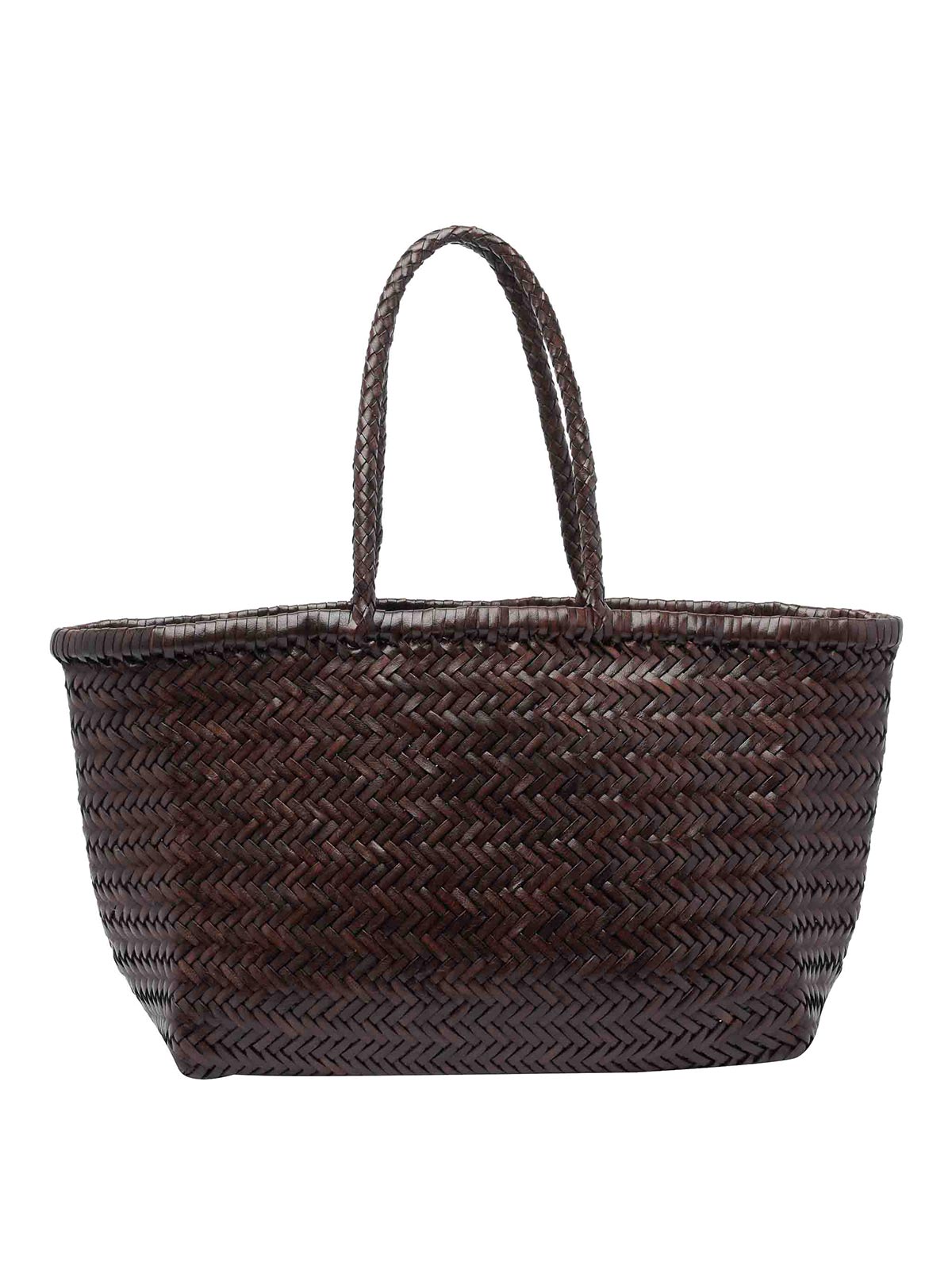 Dragon Diffusion Brown Big Bamboo Triple Jump Basket Bag In Brown