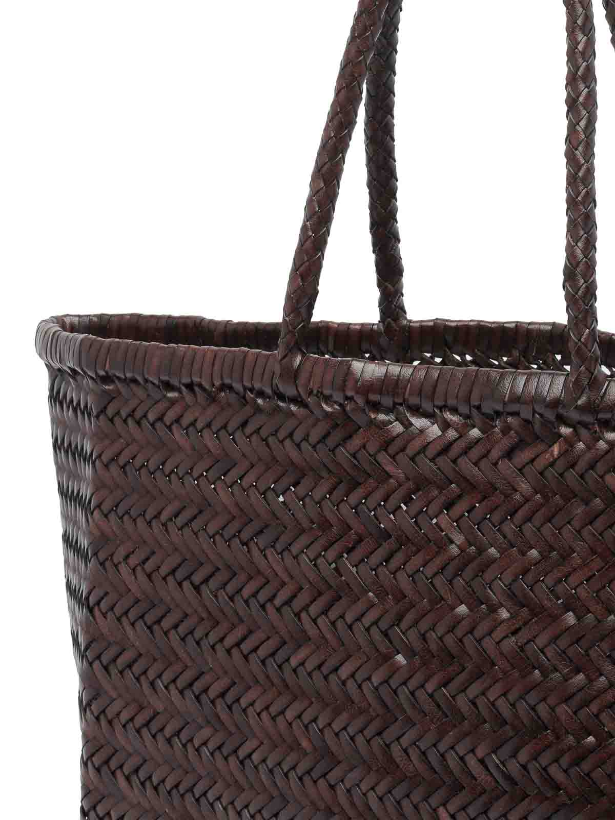Dragon Diffusion Brown Big Bamboo Triple Jump Basket Bag In Brown