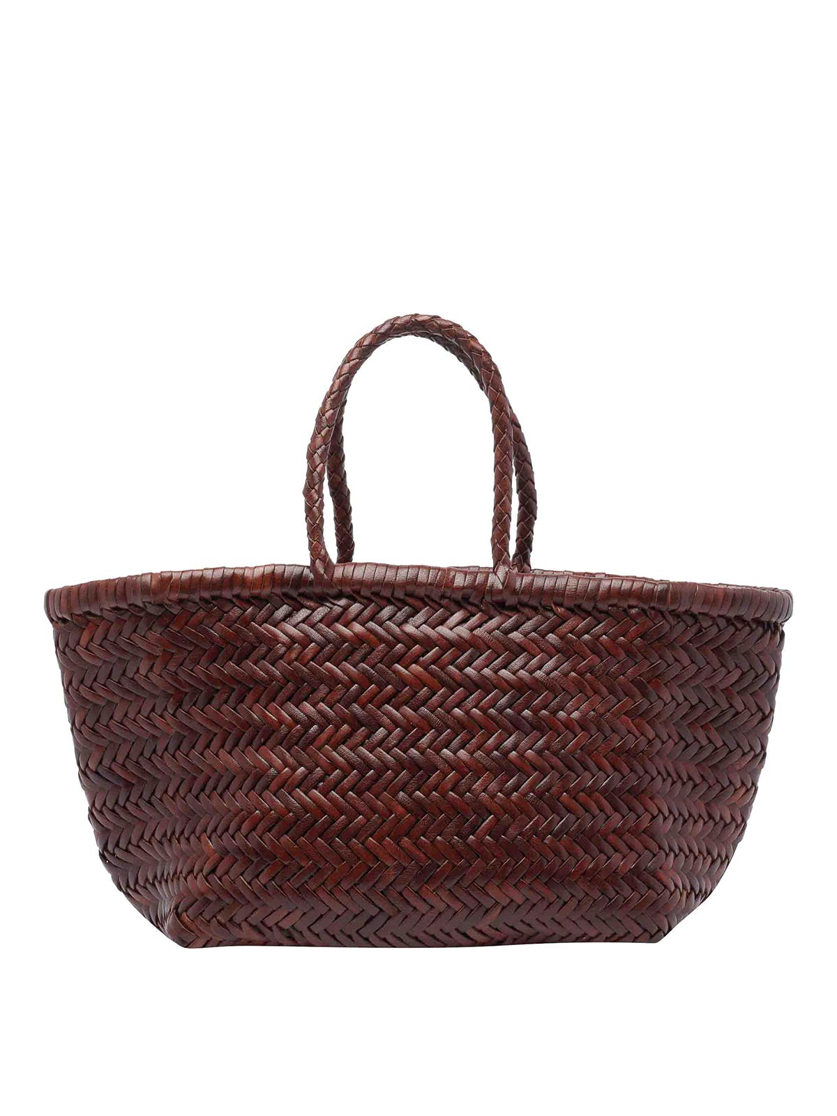 Dragon Diffusion Bamboo Triple Jump Tote In Bordeaux Leather In Burgundy