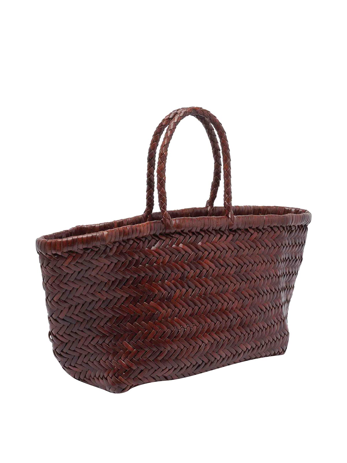 Dragon Diffusion Bamboo Triple Jump Tote In Bordeaux Leather In Burgundy