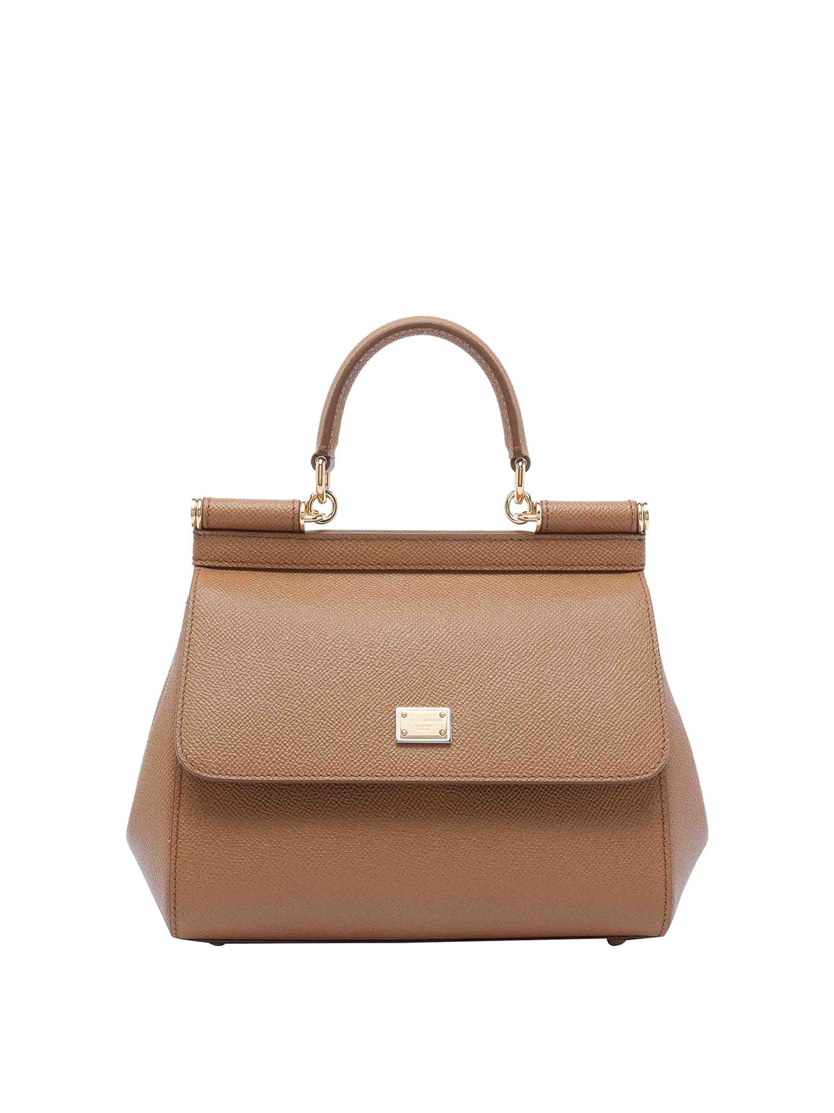 Dolce & Gabbana Women Sicily Medium Leather Handbag In Brown