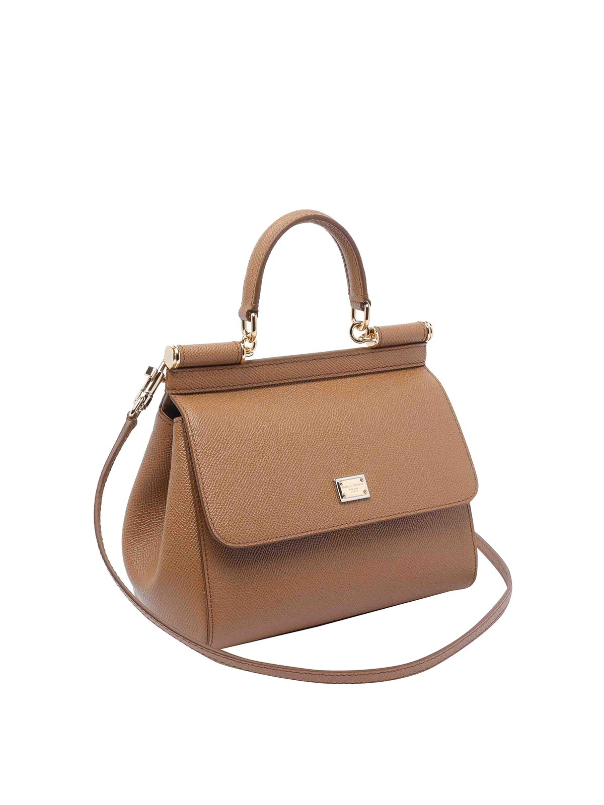 Dolce & Gabbana Women Sicily Medium Leather Handbag In Brown
