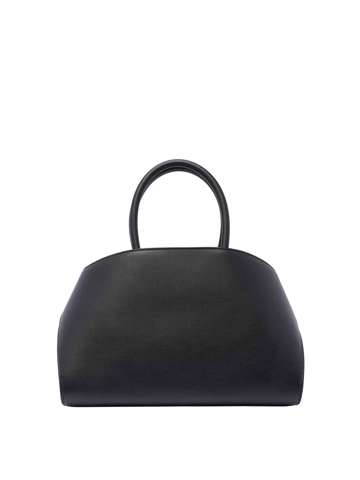 Ferragamo Hug S Black Handbag With Logo And Gancini Buckle In Leather Woman In Black