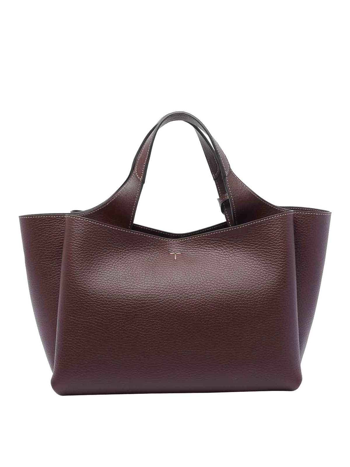 Tod's Mini Leather Handbag In Purple