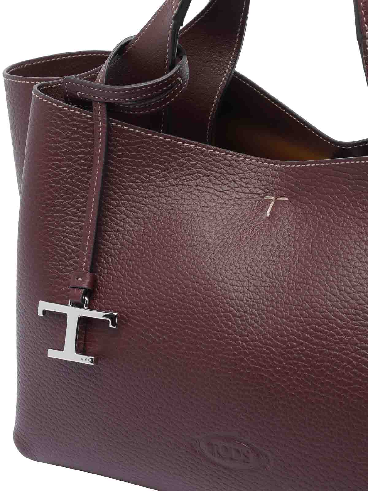 Tod's Mini Leather Handbag In Purple