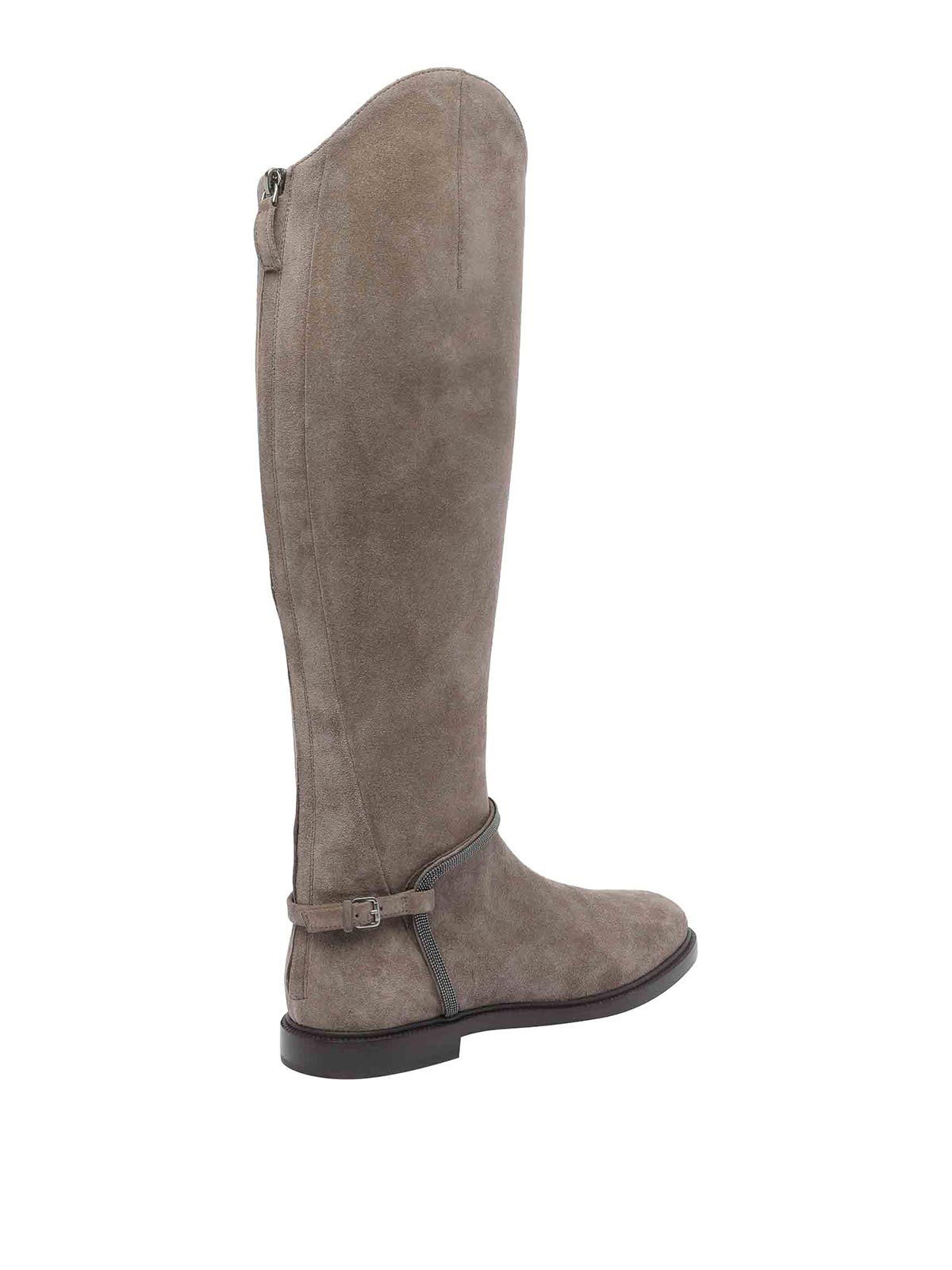 Brunello Cucinelli Suede Boots In Neutral