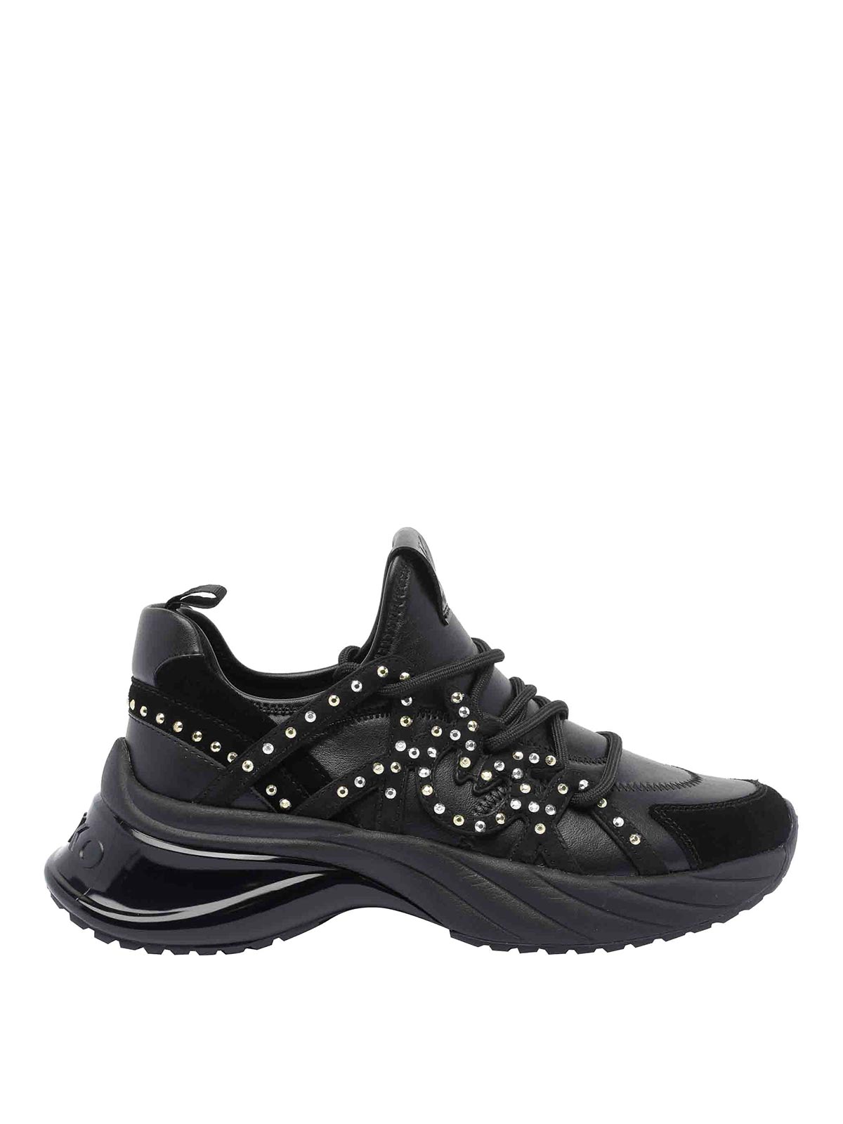 Pinko Ariel Embellished Platform Low-top Sneakers In Black