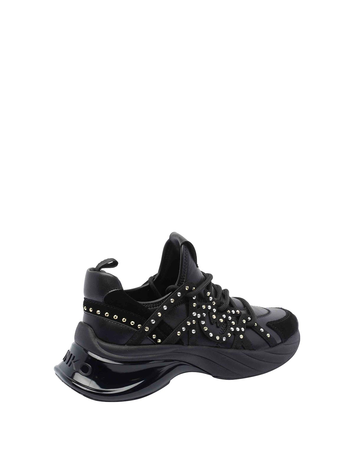 Pinko Ariel Embellished Platform Low-top Sneakers In Black
