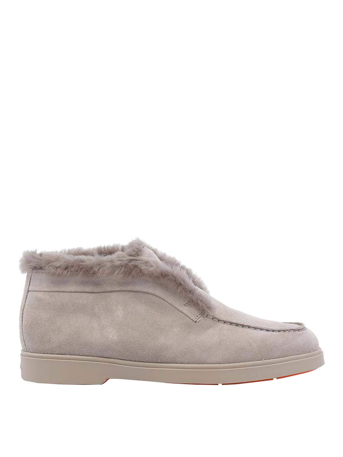 Santoni Desert Suede Bootie In Neutral