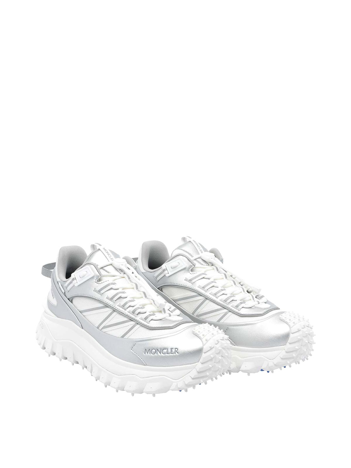 Moncler Two-tone Fabric And Leather Trailgrip Sneakers In White