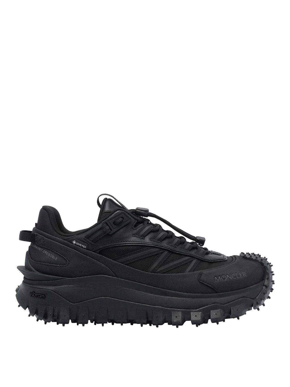 Moncler Men Trailgrip Gtx Mesh And Leather Sneakers In Black