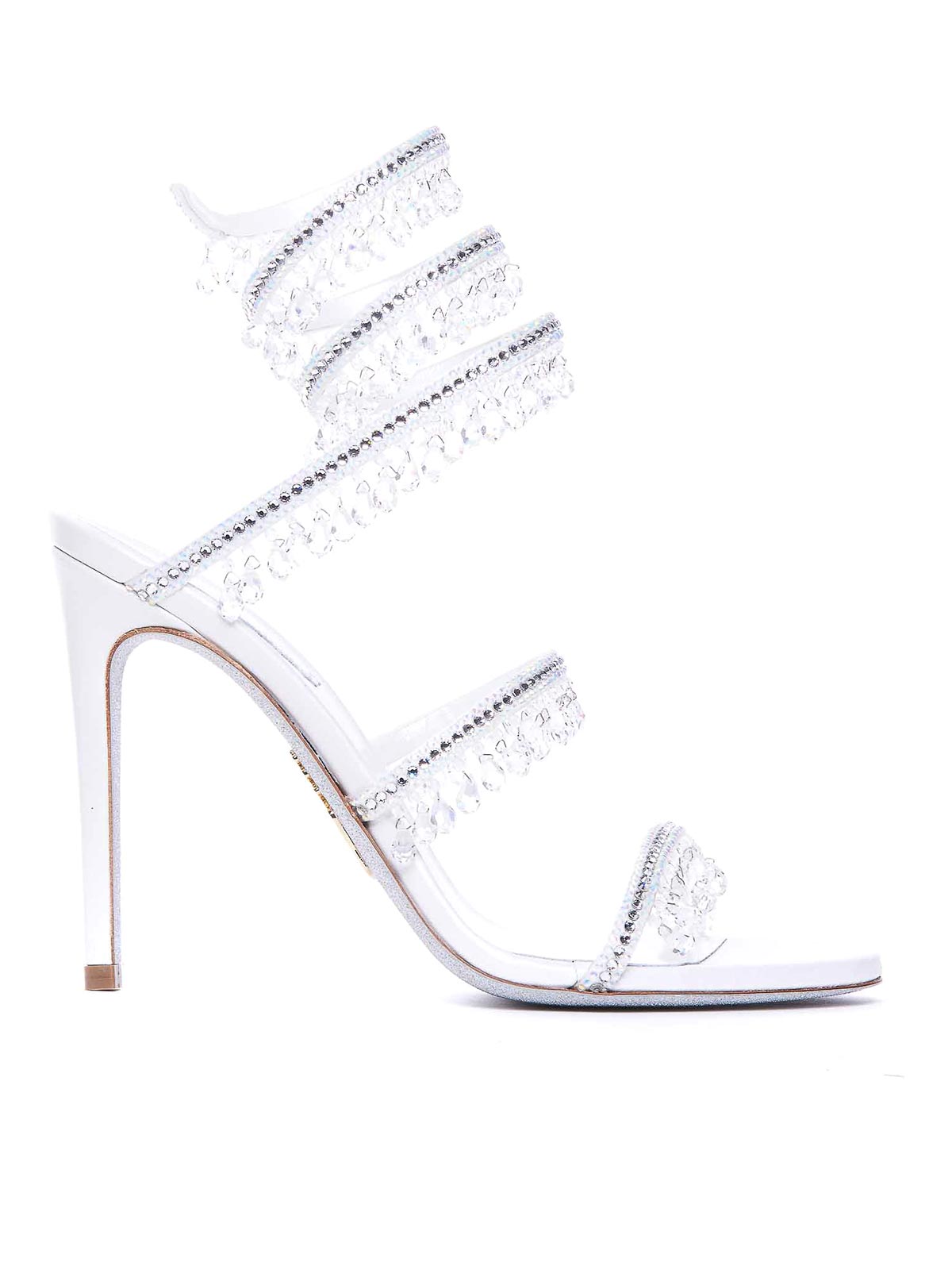 René Caovilla Chandelier 105mm Crystal-embellished Sandals In White
